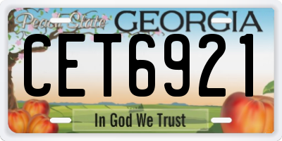 GA license plate CET6921