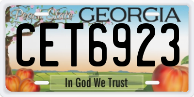 GA license plate CET6923