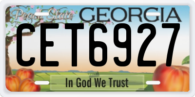 GA license plate CET6927
