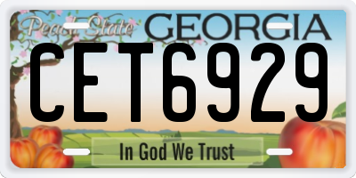 GA license plate CET6929