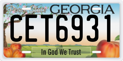 GA license plate CET6931