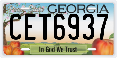 GA license plate CET6937
