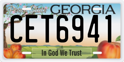 GA license plate CET6941