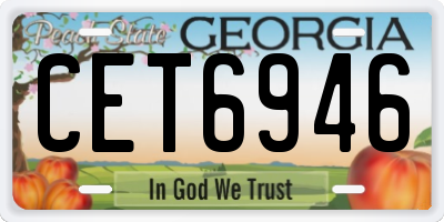 GA license plate CET6946