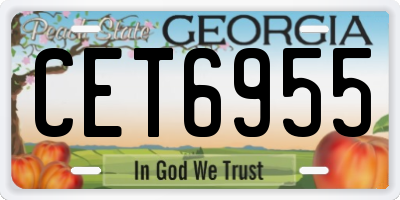 GA license plate CET6955