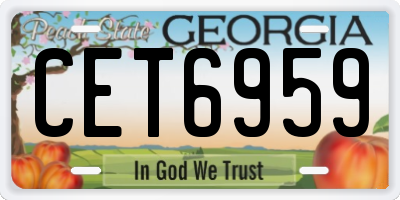 GA license plate CET6959