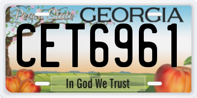 GA license plate CET6961