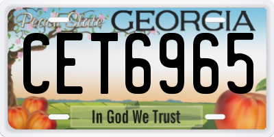 GA license plate CET6965