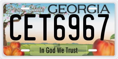 GA license plate CET6967