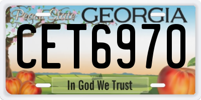 GA license plate CET6970