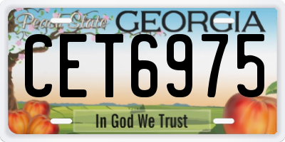 GA license plate CET6975