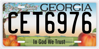 GA license plate CET6976