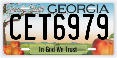 GA license plate CET6979