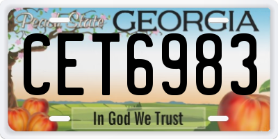 GA license plate CET6983