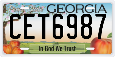 GA license plate CET6987