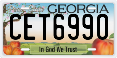 GA license plate CET6990