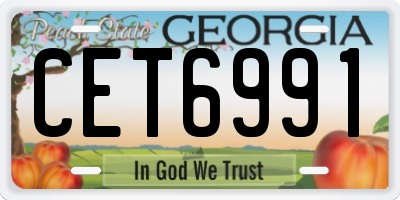GA license plate CET6991