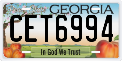 GA license plate CET6994