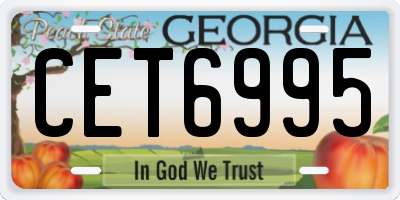 GA license plate CET6995