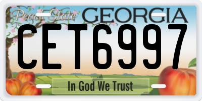 GA license plate CET6997