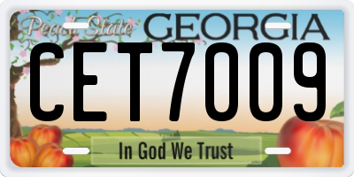 GA license plate CET7009