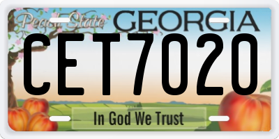 GA license plate CET7020
