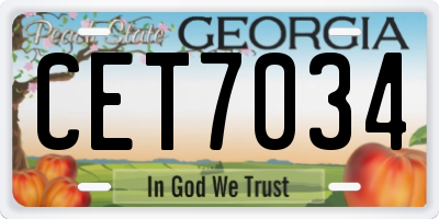 GA license plate CET7034
