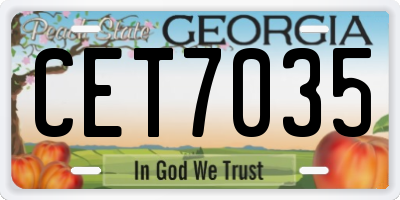 GA license plate CET7035