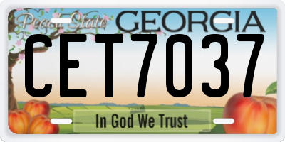 GA license plate CET7037