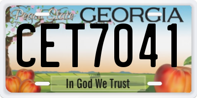 GA license plate CET7041