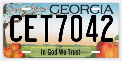 GA license plate CET7042