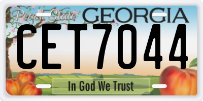 GA license plate CET7044