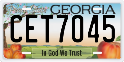 GA license plate CET7045