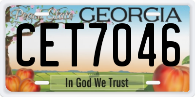 GA license plate CET7046