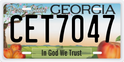GA license plate CET7047