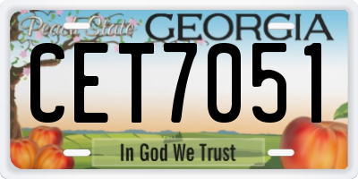 GA license plate CET7051