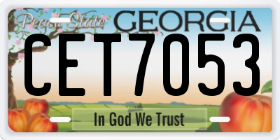 GA license plate CET7053
