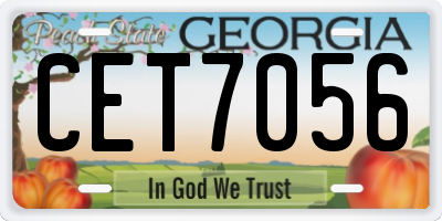 GA license plate CET7056