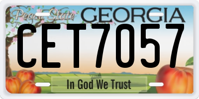 GA license plate CET7057