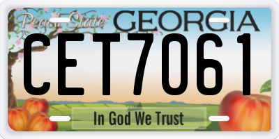 GA license plate CET7061