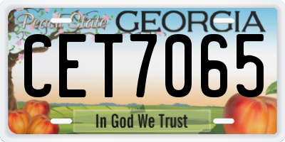 GA license plate CET7065
