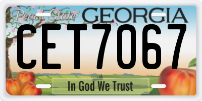 GA license plate CET7067