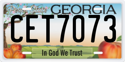 GA license plate CET7073