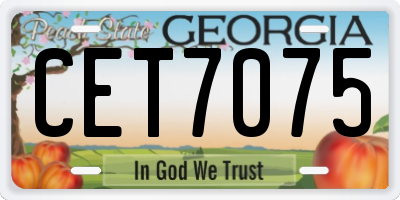 GA license plate CET7075