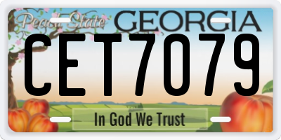 GA license plate CET7079
