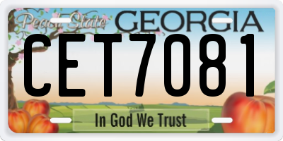 GA license plate CET7081