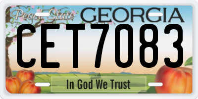 GA license plate CET7083