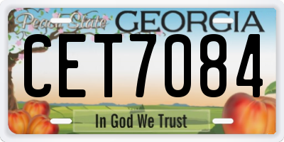 GA license plate CET7084
