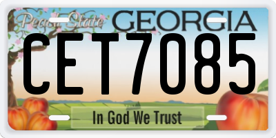 GA license plate CET7085