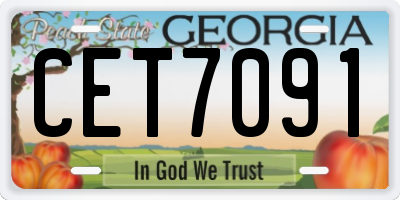GA license plate CET7091